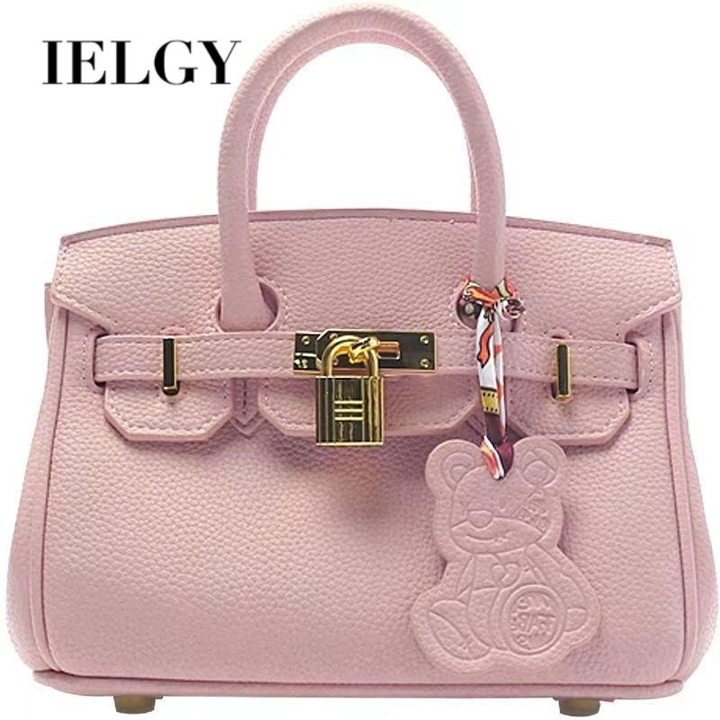 Ielgy Túi Xách Tay Nhỏ Kết Cấu Bạch Kim Hoa Anh Đào Cao Cấp Dễ Phối Đồ Thời Trang Cho Nữ