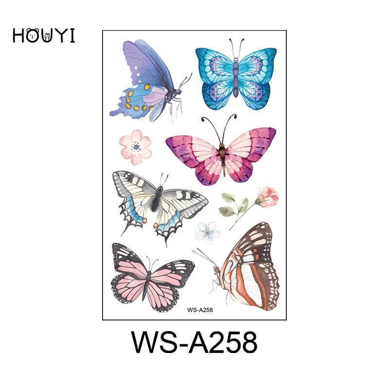Hình Xăm Dán Tạm Thời Hình Bướm Nhiều Màu Sắc Chống Nước Dùng Một Lần