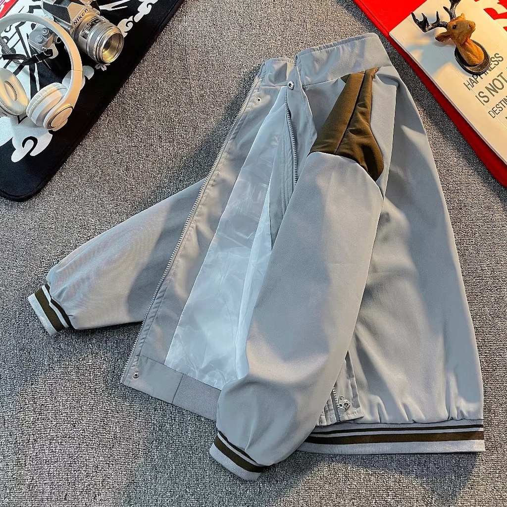 Áo Khoác Bóng Chày Dáng Rộng Phong Cách Đường Phố Mỹ Thời Trang Xuân Thu Cá Tính Cho Nam