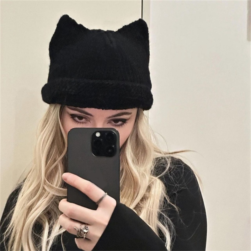 Mũ Beanie YOIOI Y2k Hình Tai Mèo Vui Nhộn Cho Lễ Hội Hóa Trang
