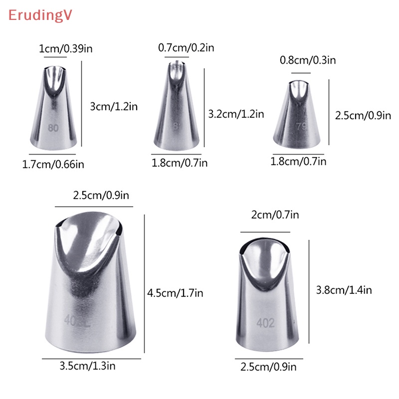 Bộ 5 Đuôi Bắt Bông Kem Bằng Thép Không Gỉ