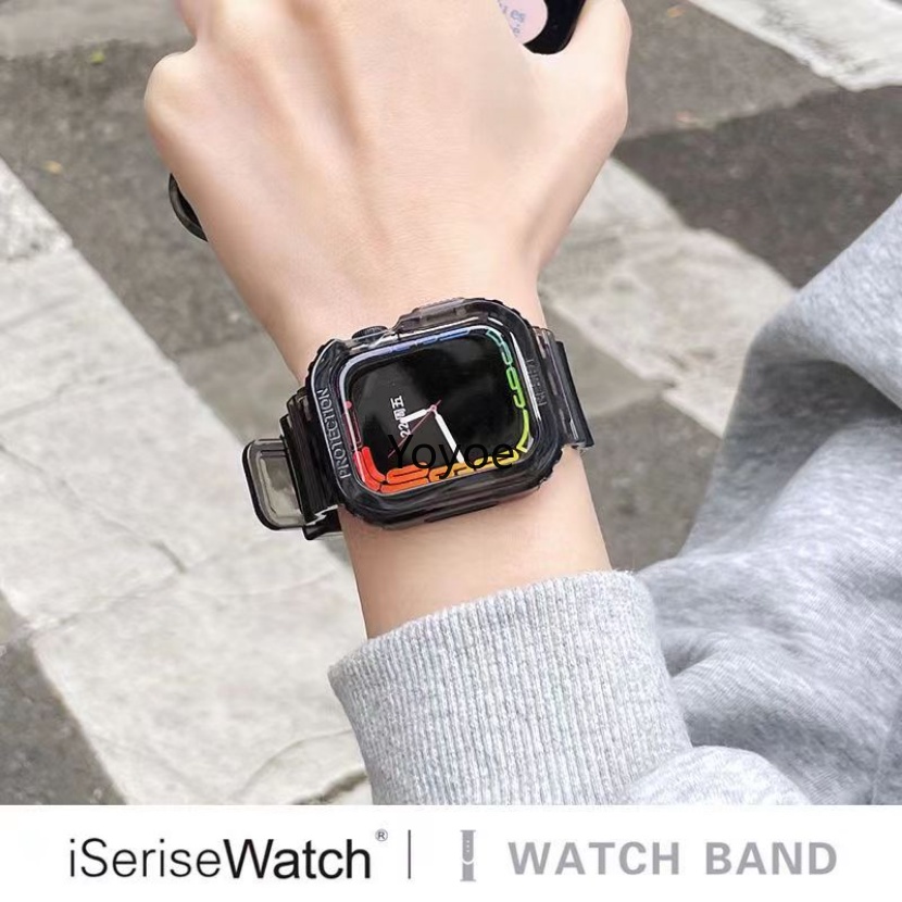 Dây Đeo Thể Thao Trong Suốt 49mm 44mm 45mm 38mm 4 3 2 1 Cho iWatch Series 8 SE 7 6 5 41mm 42mm 40mm