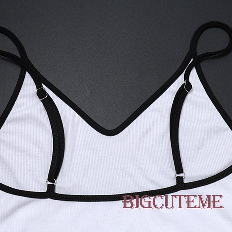 Áo Liền Quần Hai Dây Cổ Chữ V Hở Lưng Màu Sắc Thời Trang Đường Phố Mùa Hè Dành Cho Bạn Nữ