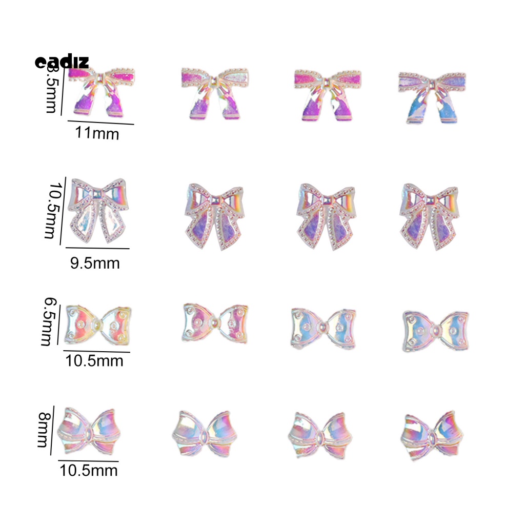 Túi 30 Phụ Kiện Trang Trí Móng Tay Hình Nơ 3D Nhiều Màu Sắc