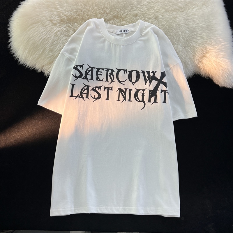 Áo Thun Cổ Tròn In Hình Cánh Quạt Phong Cách Mỹ Thời Trang Mùa Hè Hàng Mới Dành Cho Bạn Nữ