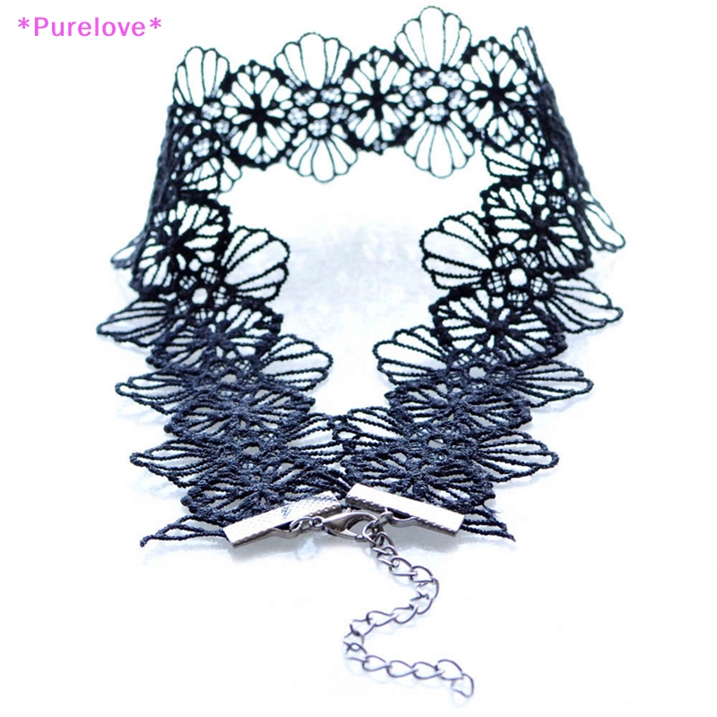 Vòng Cổ Choker Ren Màu Đen Phong Cách Retro Cổ Điển Mới