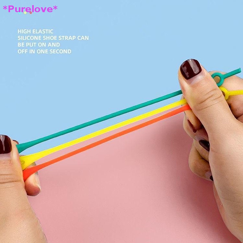 Set 12 Dây Giày Bằng Silicon Co Giãn Không Cần Buộc Tiện Dụng Mới