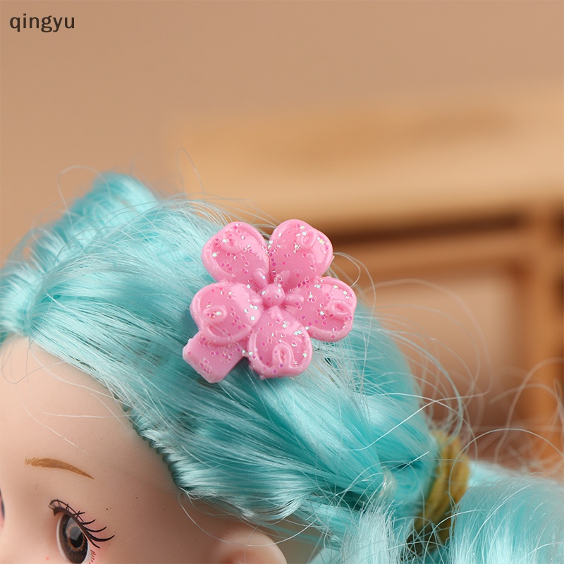 Bộ 2 Kẹp Tóc Hình Hoa Hồng Mini Tỷ Lệ 1 / 6 Dành Cho Búp Bê