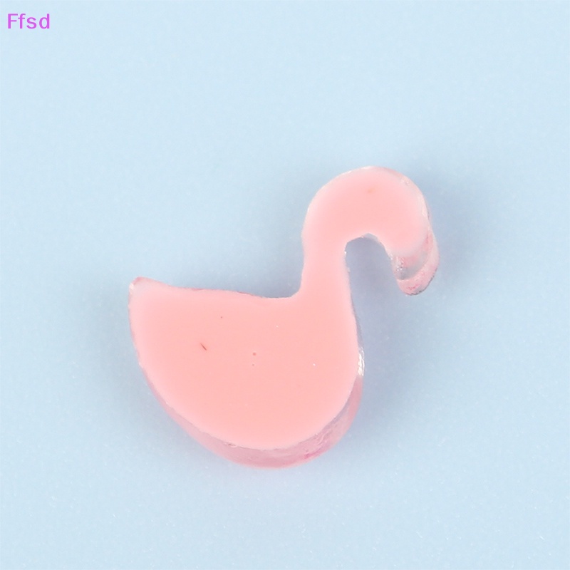 Bộ 10 Đồ trang trí Chim Hồng Hạc Hoạt Hình Mini Kích Thước 10 * 13mm Bằng Nhựa Resin Dùng Làm Trang Sức