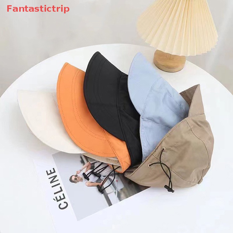 [Fantastictrip] Mũ Ngư Dân Vành Rộng Chống Nắng Mùa Hè Nhanh Khô Có Dây Rút Điều Chỉnh Được Nhỏ Gọn Mới