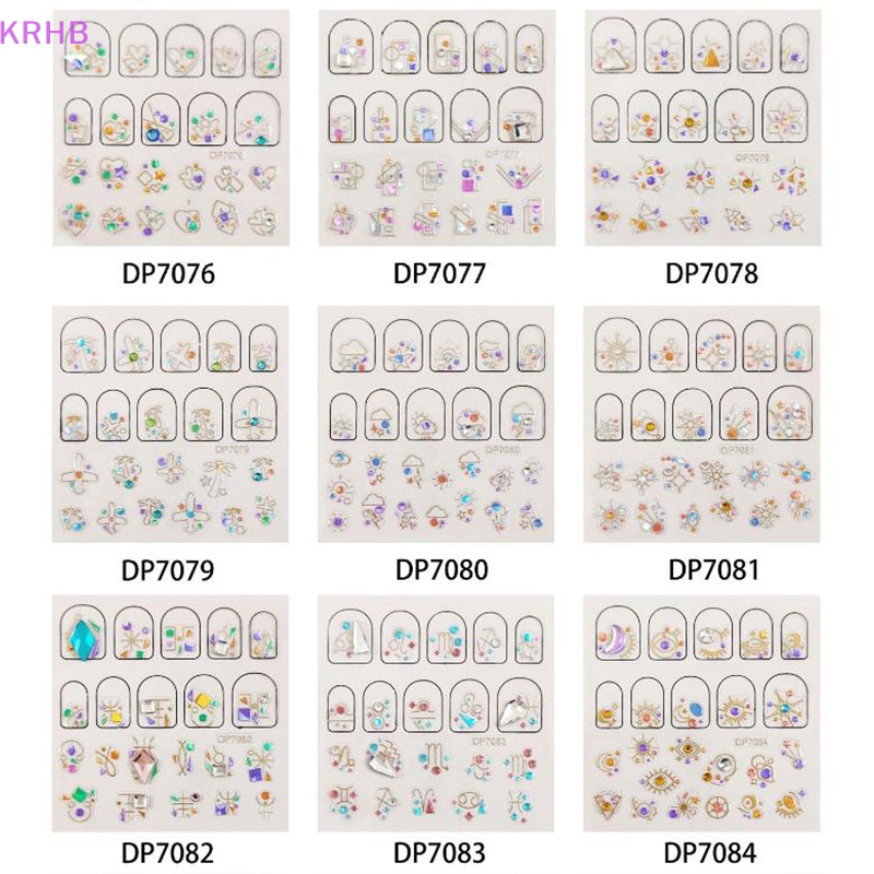 Miếng Dán Trang Trí Móng Tay 3D Đính Đá Xinh Xắn Mới
