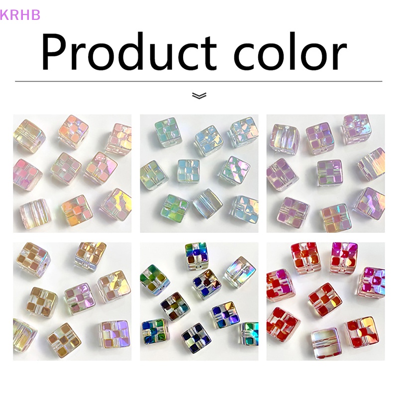 Set 10 Hạt Xúc Xắc Bằng Acrylic 14MM Nhiều Màu Sắc Dùng Để Làm Đồ Trang Sức Thủ Công Mới