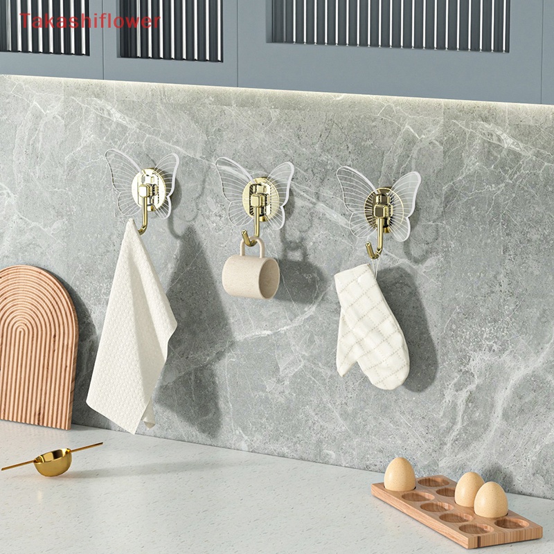 Set 4 Móc Treo Đồ Dán Tường Bằng Acrylic Chống Thấm Nước Cho Phòng Tắm Luxu