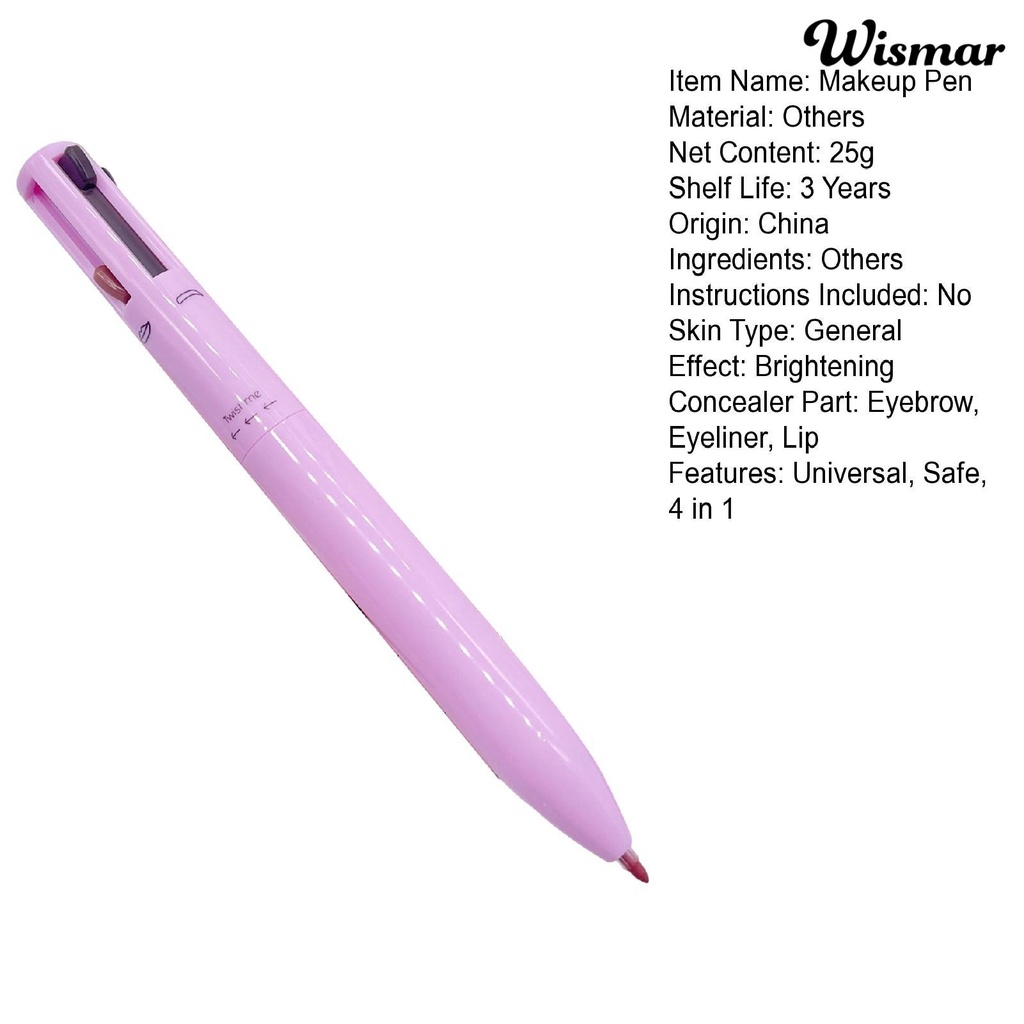 Bút Kẻ Mắt / Môi / Lông Mày 4 Trong 1 Kết Cấu Nhẹ Nhàng Chống Nước Không Gây Kích Ứng mr.2