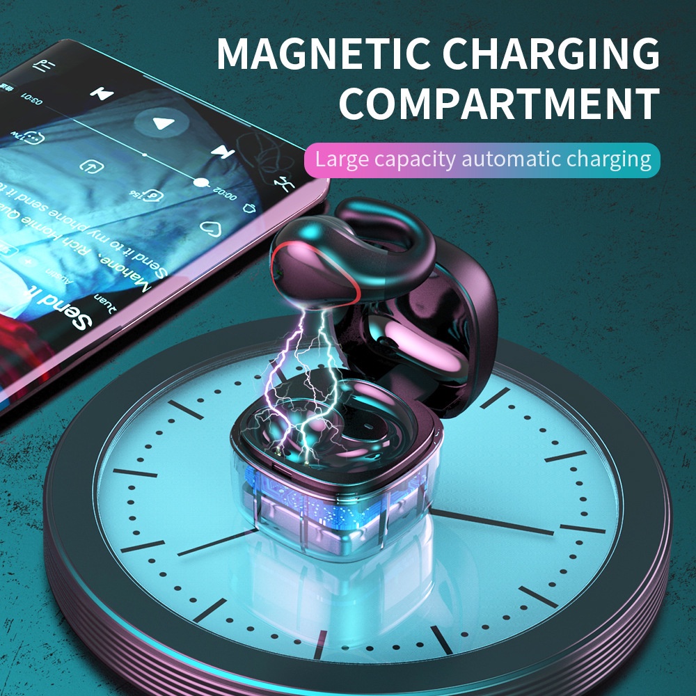 Tai Nghe Một Bên Tai Bluetooth Không Dây Mini Dạng Kẹp Thời Trang Chống Nước