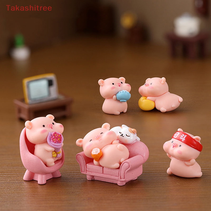 1 Mô Hình Chú Heo Hoạt Hình Mini Đáng Yêu Trang Trí Bàn Làm Việc