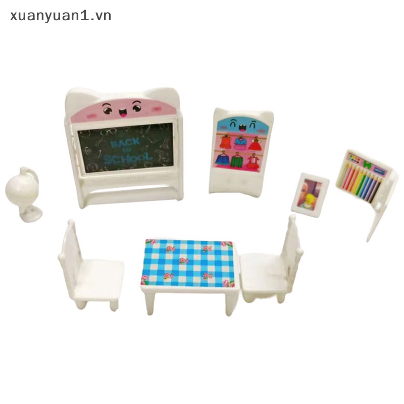 Set 8 Mô Hình Nội Thất Xinh Xắn Cho Nhà Búp Bê 1 / 6 16cm