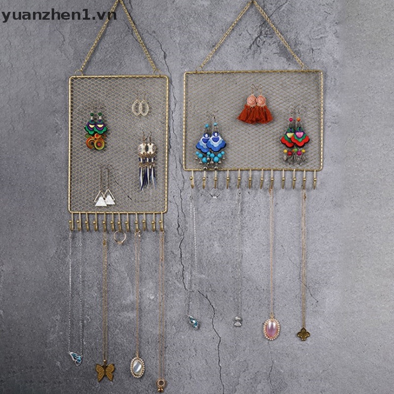 Móc Treo Bông Tai Gắn Tường Trang Trí Họa Tiết Kim Cương