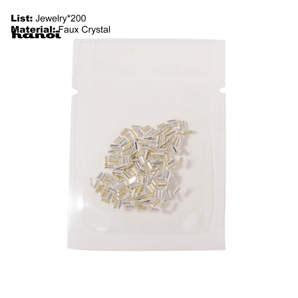 Set 200 Phụ Kiện Trang Trí Móng Tay Nghệ Thuật Hình Vuông Nhiều Màu Sắc Charms