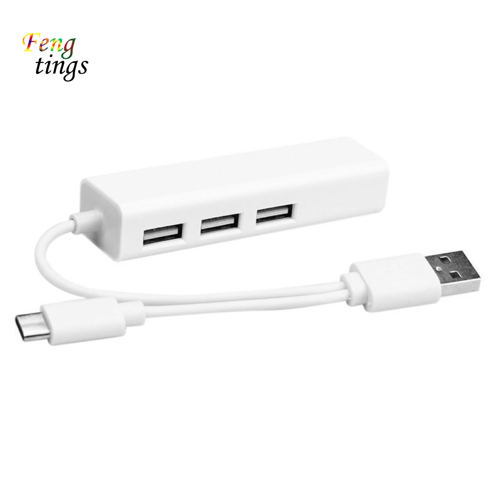 Bộ Chia 3 Cổng USB Type-C 2.0 RJ45 Lan Card Ethernet