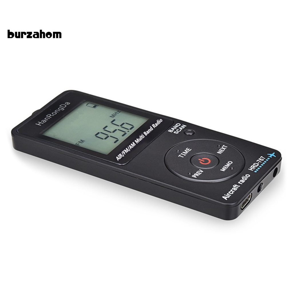 Radio Kỹ Thuật Số Mini Bur HRD-767 Màn Hình LCD Có Tai Nghe FM / AM / AIR Tiện Dụng Mang Theo Du Lịch