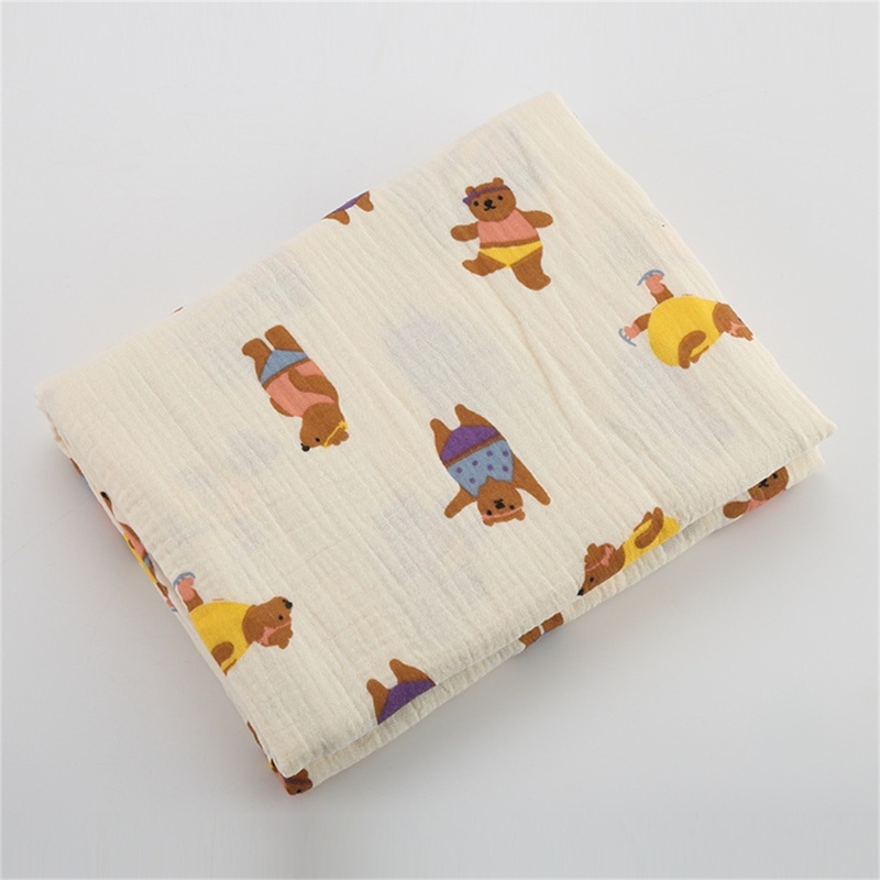 Chăn Cotton Mỏng Quấn Em Bé Sơ Sinh In Họa Tiết Trái Cây Không Chứa Hạt Đen