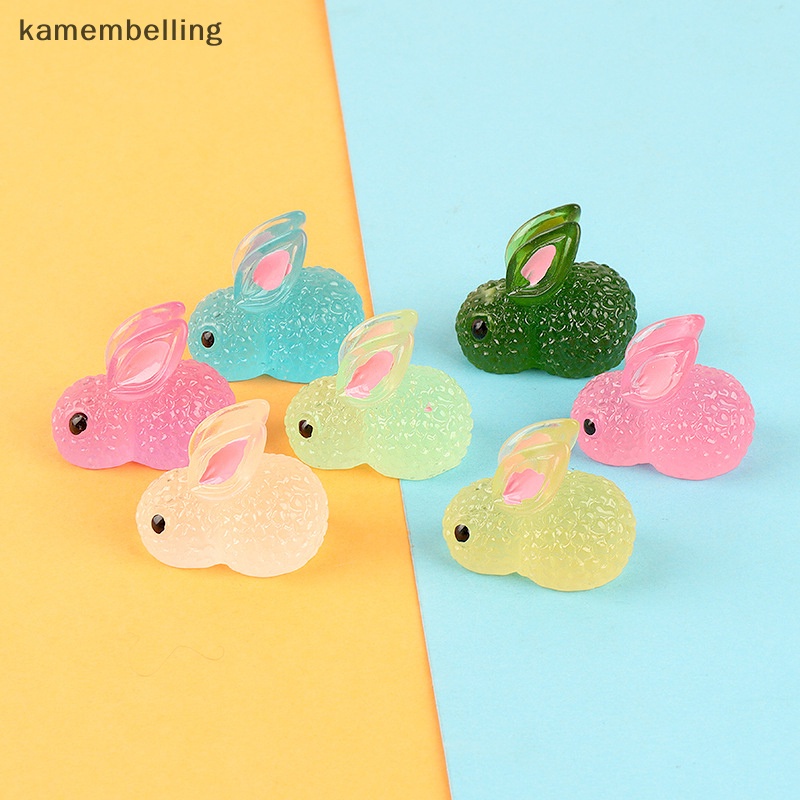 Set 5 Tượng Thỏ Dạ Quang Trang Trí Tiểu Cảnh