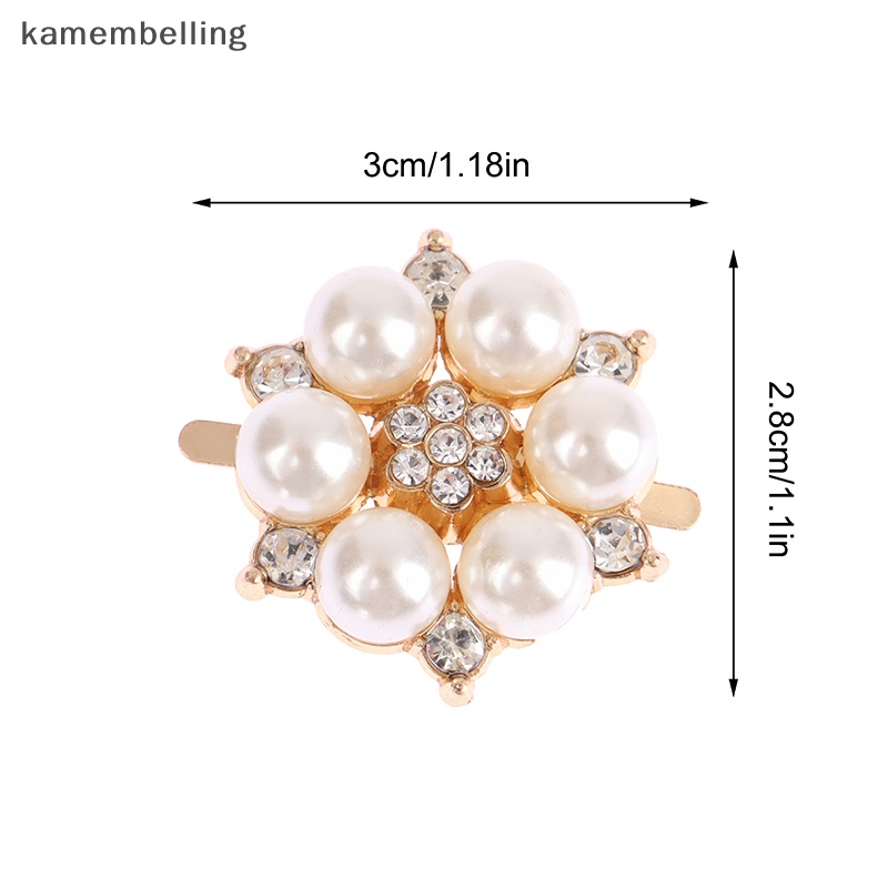 Kamembelling 1 Phụ Kiện Khóa Kẹp Giày Cao Gót Đính Đá Ngọc Trai Cho Nữ