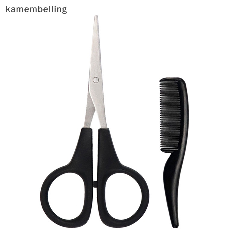Set 2 Kéo Cắt Tỉa Râu / Lông Mũi / Cạo Râu kamembelling Tiện Lợi Cho Du