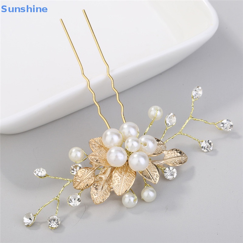 Lược Cài Tóc Hình Hoa Hướng Dương Đính Ngọc Trai Giả Cho Cô Dâu