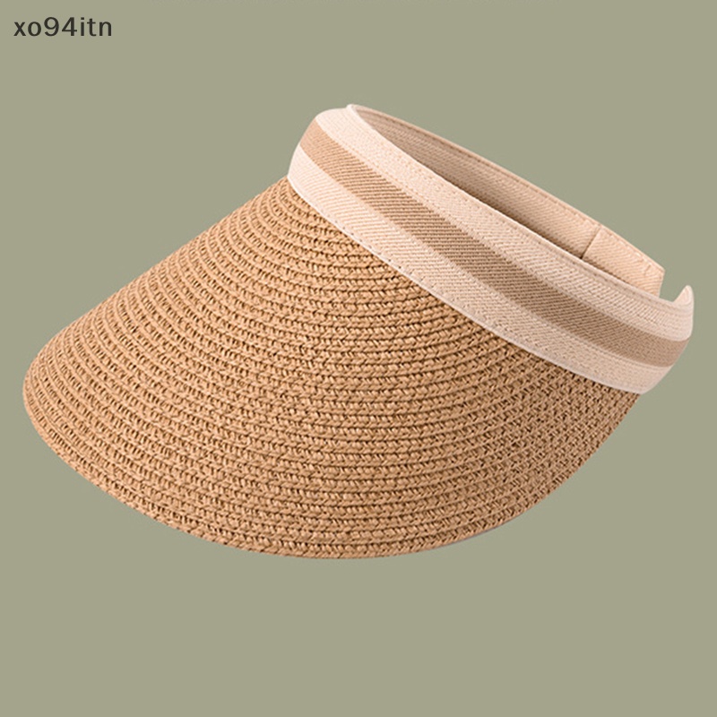 Mũ Cói Chống Nắng / Nắng Hở Chóp Thoáng Khí Có Thể Gấp Gọn Thời Trang Đi Biển Cho Nữ