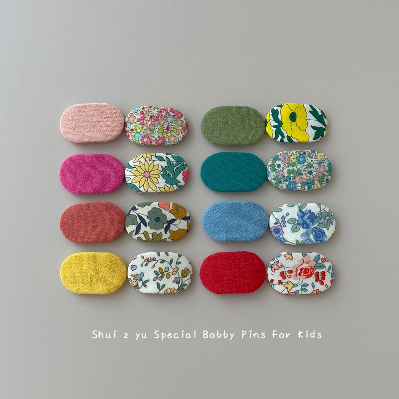 Kẹp Tóc Mái Bằng Vải Họa Tiết Hoa Nghệ Thuật Dành Cho Bé Gái