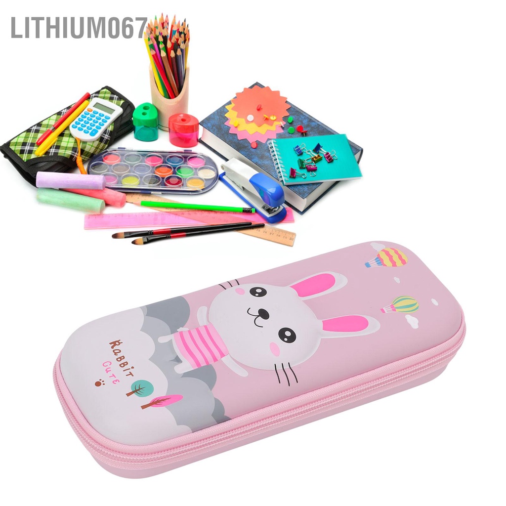 Lithium067 Hộp Đựng Bút Chì Đa Năng Màu Hồng Hoạt Hình Công Suất Lớn Túi Văn Phòng Phẩm Sinh Viên