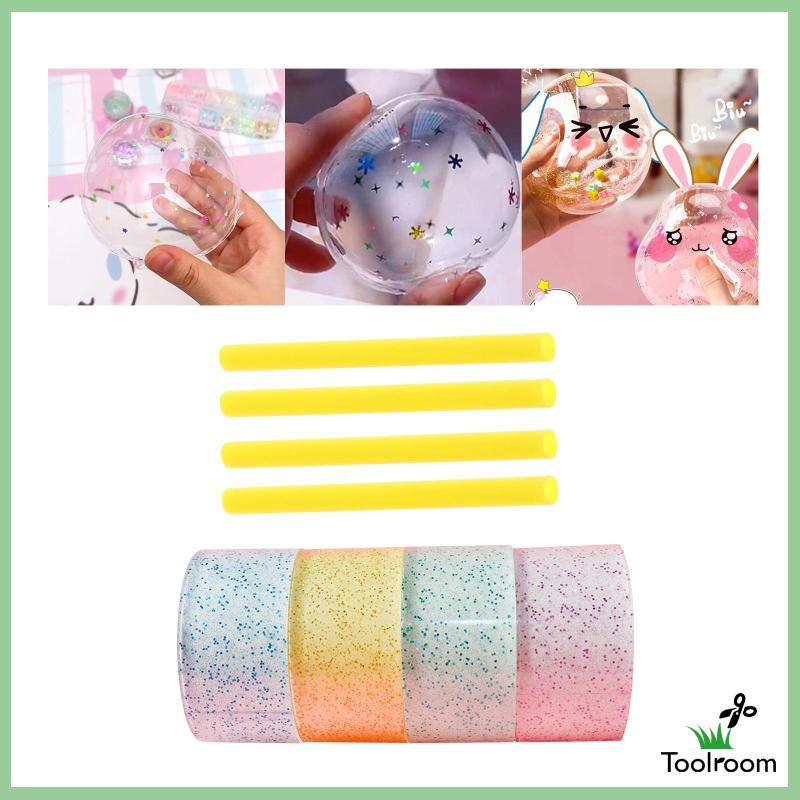 Bộ 4 Cuộn Băng Dính Nano Lấp Lánh Trong Suốt Dùng Trang Trí Thủ Công DIY