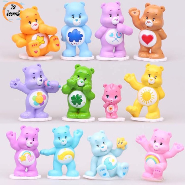 Bộ 12 Mô Hình Gấu Nhiều Màu Sắc Dùng Trang Trí Bánh Kem Sinh Nhật Cho Bé