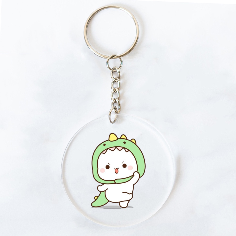 Dễ Thương Móc Chìa Khóa acrylic Trong Suốt Hình Mèo Và Bào Đáng Yêu her / His