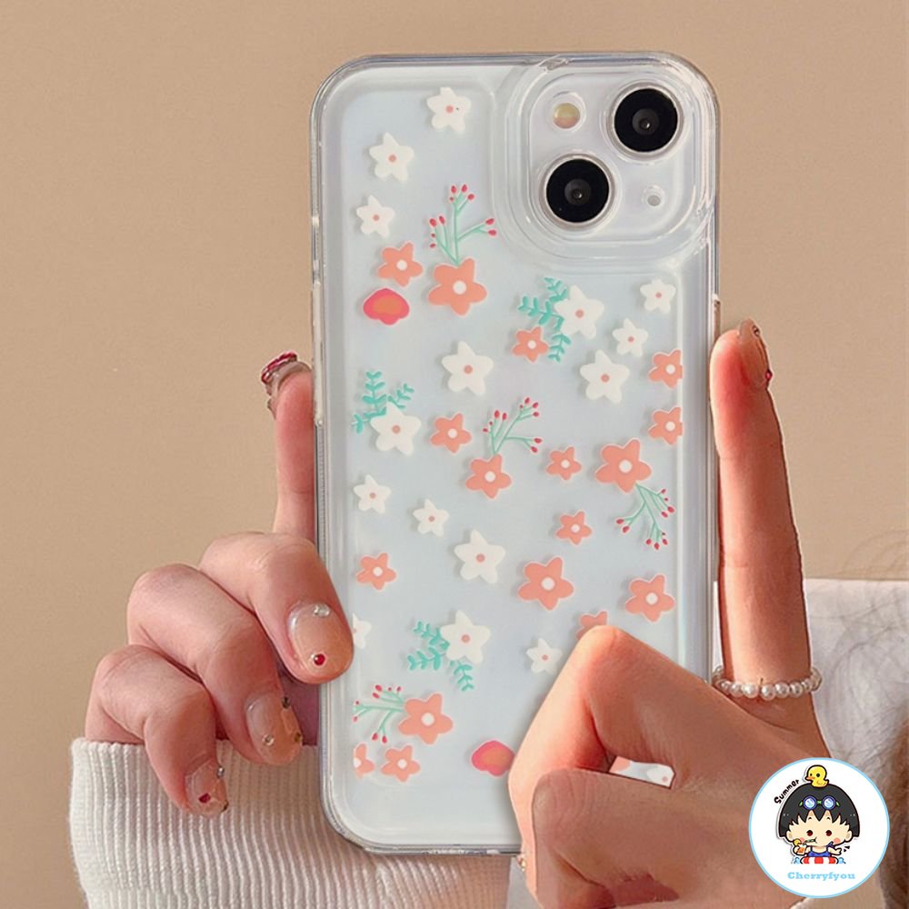 Ốp Điện Thoại TPU Mềm Trong Suốt Họa Tiết Hoa Chống Bụi Cho IPhone 14 13 12 11 Pro Max XS XR 8 7 Plus