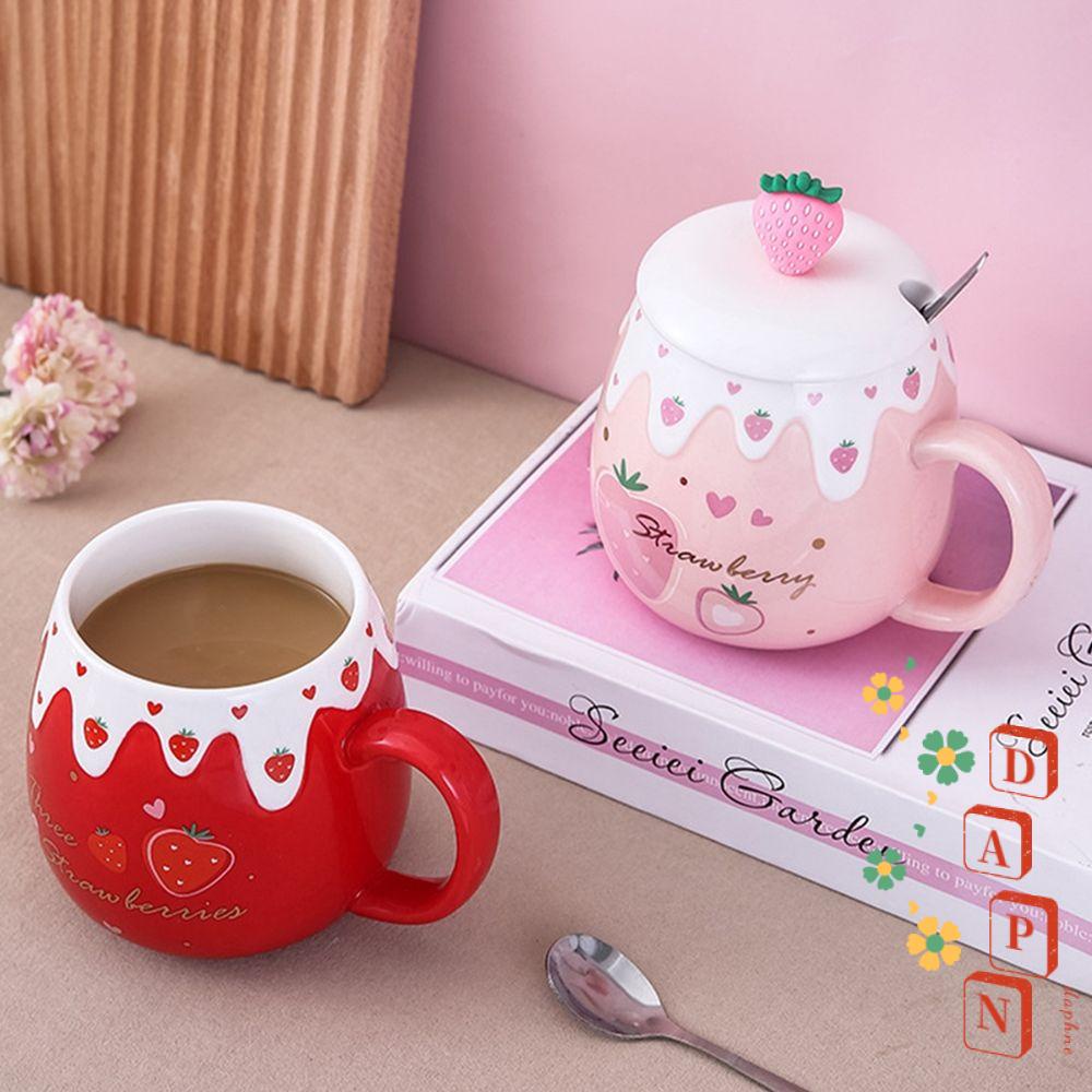 Cốc Sứ Uống Cà Phê In Hình Quả Dâu Dễ Thương