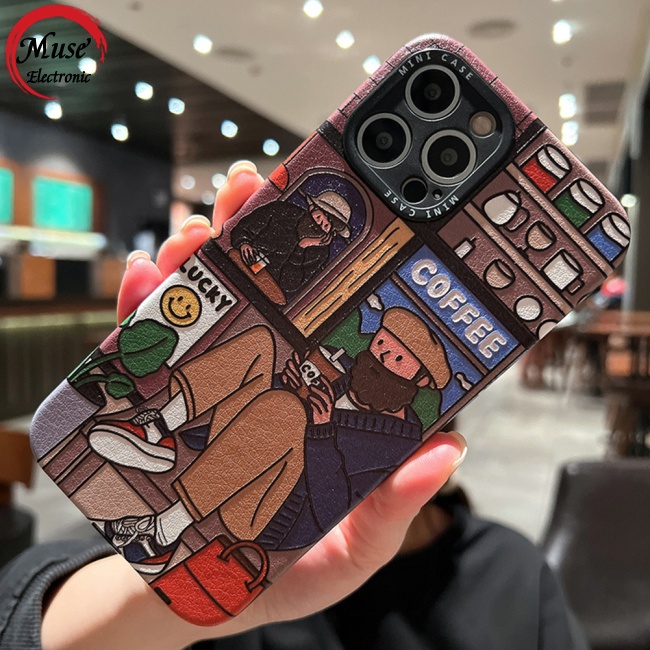 Ốp Điện Thoại Mềm Họa Tiết Tranh Sơn Dầu Phong Cách Retro Cho Iphone 14 / 13 / 12 / 11