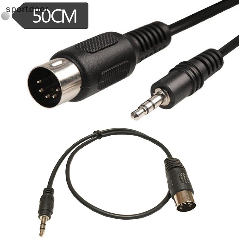 Dây Cáp Âm Thanh 3.5mm Aux Male Sang MIDI Din 5 Pin Female 0.5m Dành Cho Micro