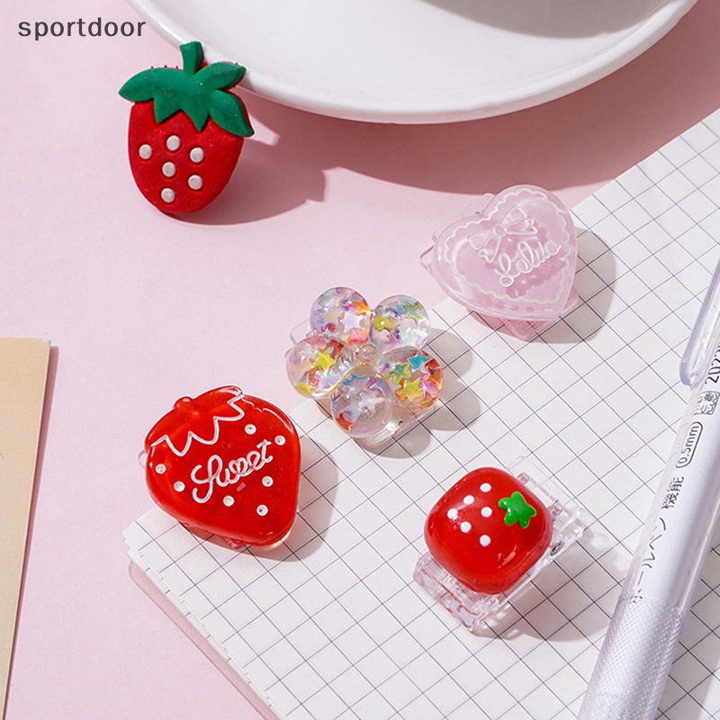 Bộ 4 Kẹp Giấy Bằng Acrylic Hình Hoa / Trái Tim Dễ Thương Tiện Dụng Cho Học Sinh / Văn Phòng