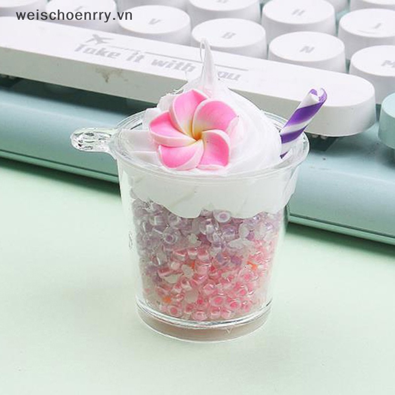 Móc Chìa Khóa Hình Cốc Tròn Màu Trơn Phát Sáng DIY