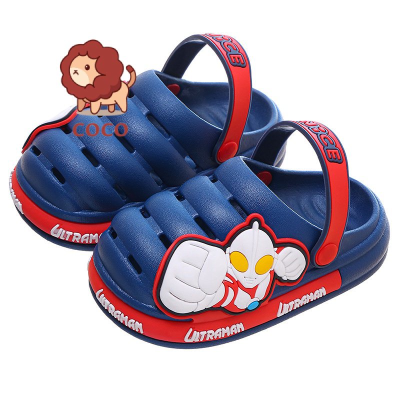Dép Sandal Đục Lỗ Thoáng Khí Chống Trượt In Hình Ultraman Thời Trang Mùa Hè Cho Bé Trai Và Gái