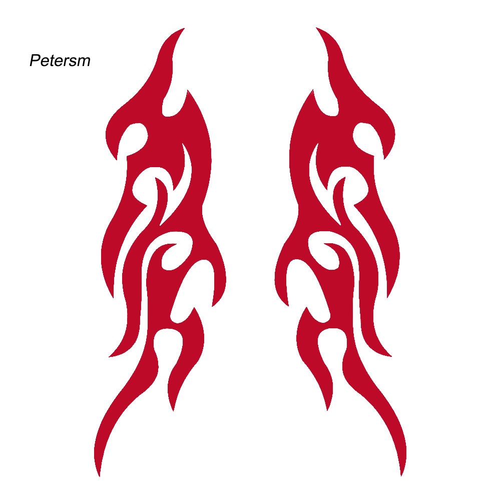 1 Cặp Đề Can Trang Trí Gương Chiếu Hậu Xe Hơi Hình Ngọn Lửa Bằng Nhựa PP