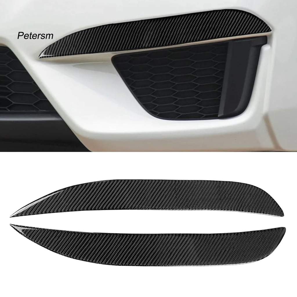 1 Cặp Đề Can Dán Đèn Sương Mù Bằng Sợi Carbon Chống Nước Thông Dụng Cho Honda Fit / Jazz 2014-2018