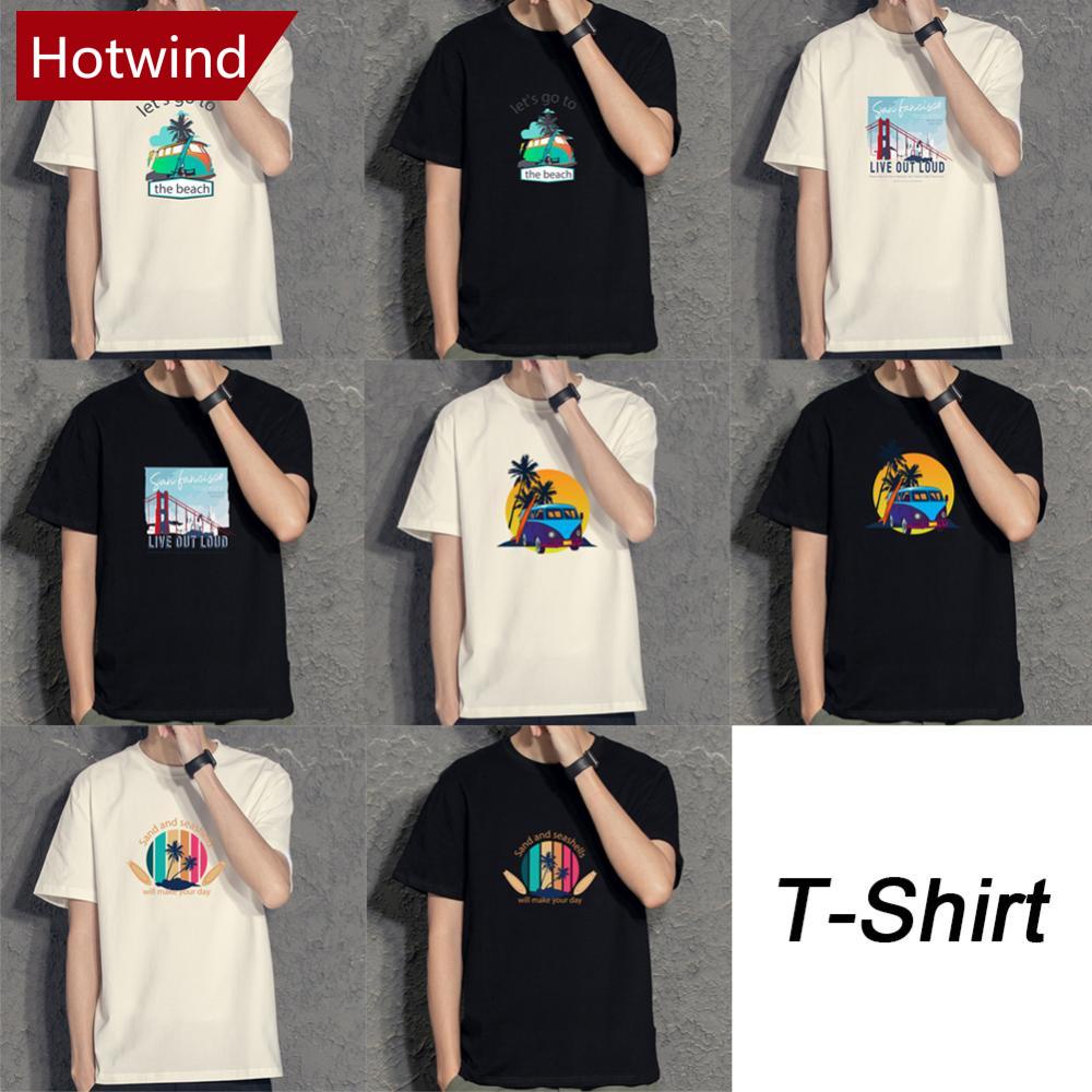 Áo Thun Cotton Dáng Rộng Mềm Mại Thoáng Khí In Chữ H3L7 Thời Trang Mùa Hè Cho Nam