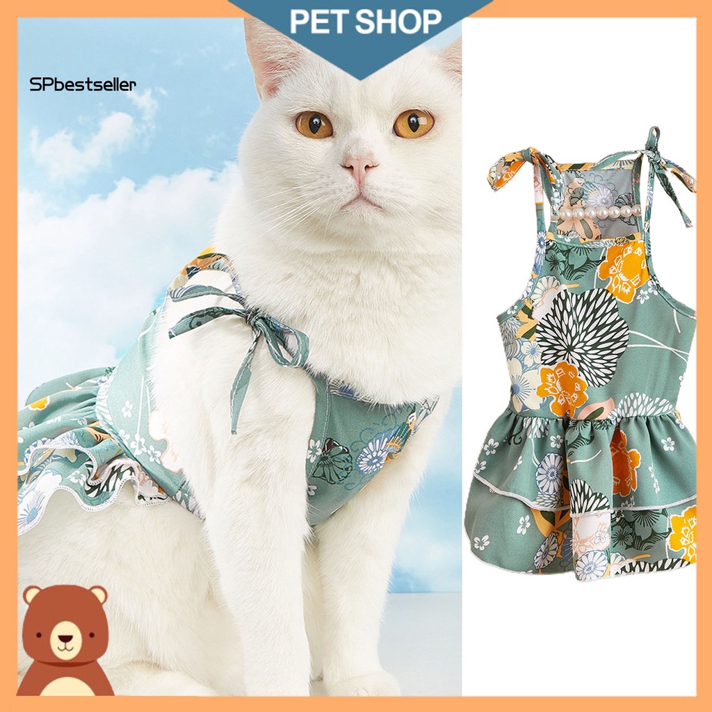 Váy Yếm Cotton Co Giãn Thoải Mái Dễ Thương Dành Cho Cún Cưng