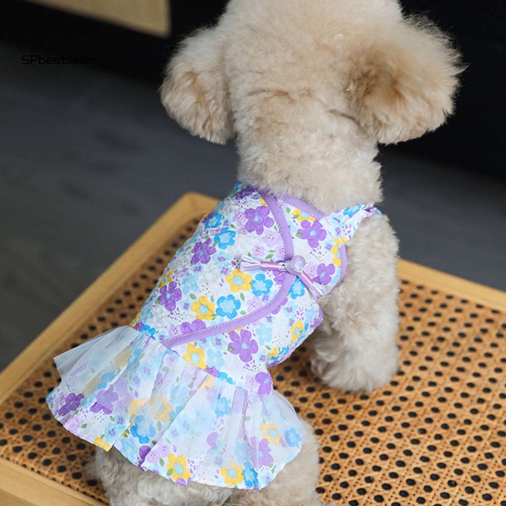 Đầm Vải Tuyn Cotton Thoáng Khí Thoải Mái Thời Trang Mùa Hè Cho Thú Cưng