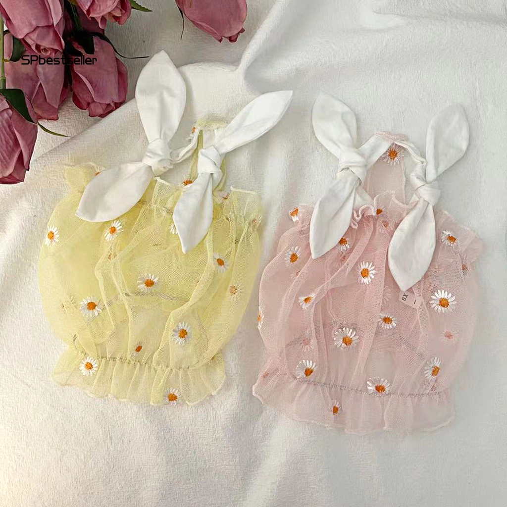 Đầm Công Chúa Hai Dây Phối Lưới Thoáng Khí Thanh Lịch Cho Thú Cưng SPbestsellwr