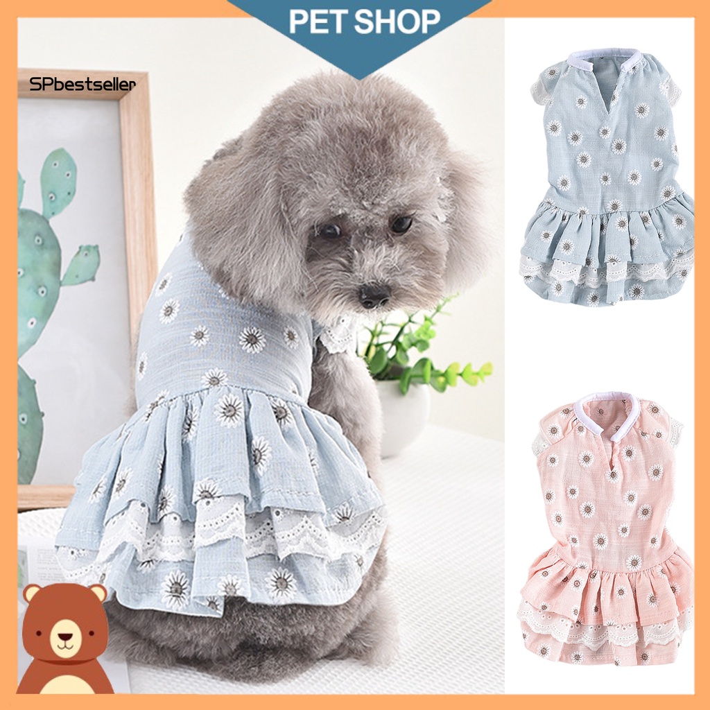 Spbestsellkr Đầm Công Chúa Cổ Tròn Mềm Mại Hóa Trang Mùa Hè Cho Thú Cưng